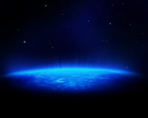 Surface of Earth in space.