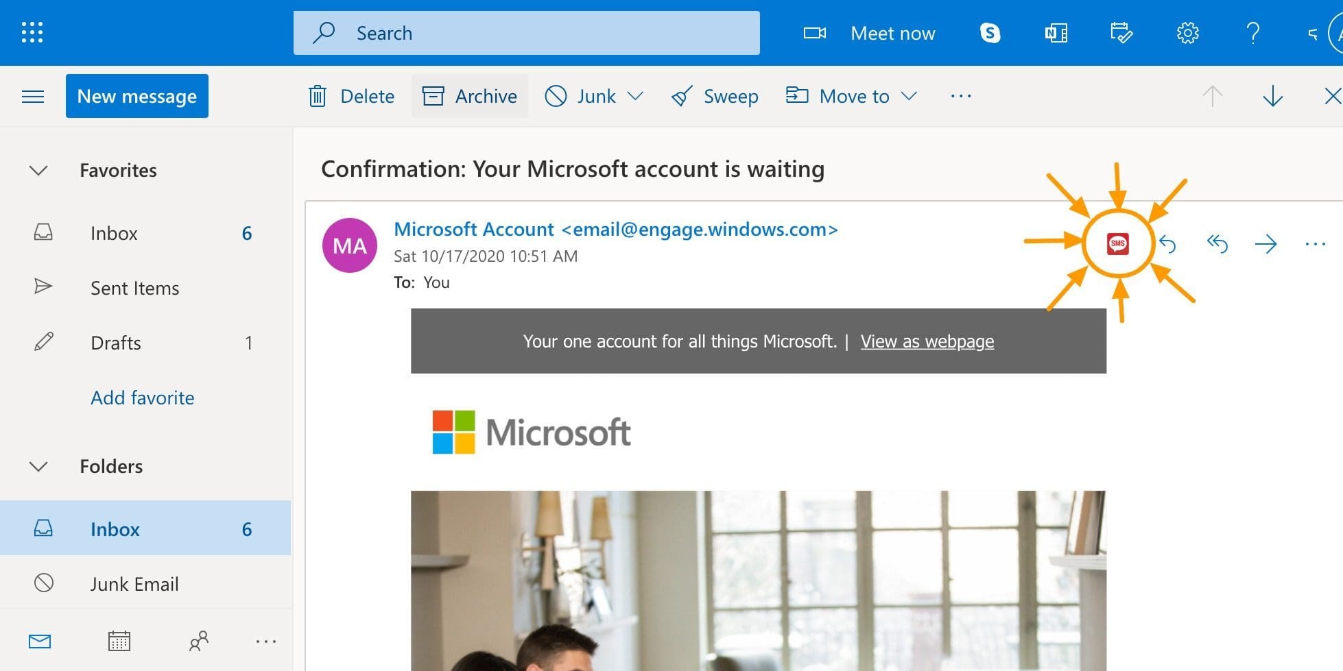 can microsoft outlook 2016 send text messages