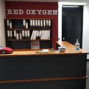 Red Oxygen's Brisbane office reception desk