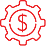 Dollar in wheel icon