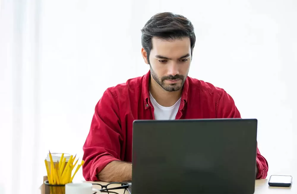 Man using a laptop