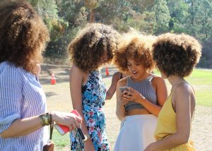 Girls looking at a cellphone